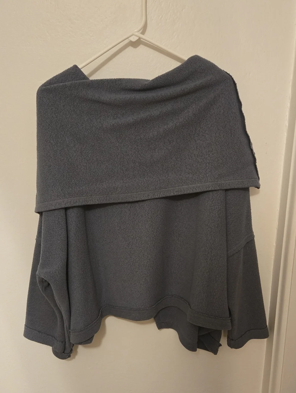 Free People Folded Collar Open Back Sweatshirt
